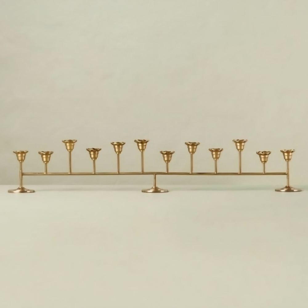 12ct Oversized Metal Taper Candelabra Antique Brass - Hearth & Hand™ Magnolia‎